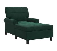 vidaXL Sillón reclinable Verde Oscuro 91 x 157 x 91 cm Terciopelo, Sala de Estar, Rectangular, Moderno, Duradero, Diseño Elegante, Comodidad, Uso versátil, Funcional, Opciones de mobiliario Elegantes