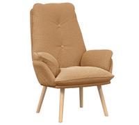 vidaXL Sillón Relajante Beige de Tela Similar a la Lana Rizada