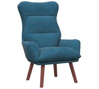 vidaXL Sillón Relajante de Terciopelo Azul Sillón Ergonómico con Cojín con Botones y Apoyabrazos Acolchados Ideal para Sala de Estar y Áreas de Lectura Asiento Moderno y Cómodo Sillas Elegantes