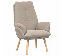 vidaXL Sillón Relajante Gris Claro Tela de Lana Rizada Diseño Moderno Soporte para Sala de Estar Uso Interior Montaje Fácil Silla Asientos Comodos Espuma Marco de Madera Cómodo