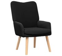 Sillón Negro Elegante VidaXL Para Relajarse Con Acolchado Suave | Estructura de Madera Resistente | Diseño Ergonómico y Cómodo | Ideal Para Sala de Estar y Lounge | Integración Fluida Con Decoración M