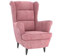 vidaXL Sillón Relajante Silla Auxiliar Salón Sala de Estar Oficina Asiento Acolchado Orejero Butaca Muebles Mobiliario de Terciopelo Rosa