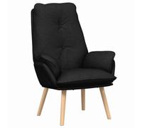 vidaXL sillón Relajante Silla Negra de Tela Moderno Sillón Acolchado Interior Sala de Estar Asiento Decorativo Relajarse Estiloso Reclinable Cómodo Lounge Leer Compacto Ergonómico Individual