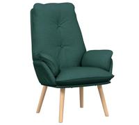 vidaXL Sillón Relajante Verde Oscuro Tela Moderno Sillón con Cojín Acolchado Interior Asientos Sala Decorativo Recliner Compacto Individual