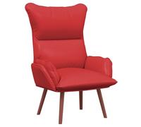 vidaXL Sillón Relaxante Rojo de Cuero Sintético