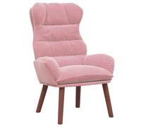 vidaXL Sillón Rosa Moderno con Patas Cónicas Ergonómico Duradero Tapicería Suave para Uso En Sala De Estar O Dormitorio Muebles Estilosos para Relajación Y Lectura con Estructura de Madera Tapizada