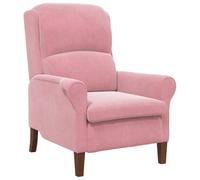 vidaXL Sillón Moderno en Rosa Suave de, con Soporte ergonómico y tapizado de Terciopelo de Calidad Sala o el Dormitorio, es Duradero y Super cómodo. Ideal para un Toque contemporán