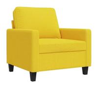 vidaXL Sillón, Silla con Reposabrazos Respaldo, Sofá Sillón de Descanso Relax, Asiento Tapizado de Televisión para Salón, Tela Amarillo Claro