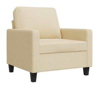 vidaXL Sillón, Silla con Reposabrazos Respaldo, Sofá Sillón de Descanso Relax, Asiento Tapizado de Televisión para Salón, Tela Color Crema