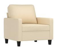 vidaXL Sillón, Silla con Reposabrazos Respaldo, Sofá Sillón de Descanso Relax, Asiento Tapizado de Televisión para Salón, Tela Color Crema