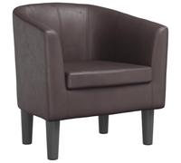 vidaXL Sillón, Silla con Respaldo Reposabrazos, Butaca de Relax Descanso, Asiento para Salón Oficina Dormitorio, Cuero Sintético Marrón