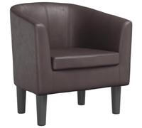 vidaXL Sillón, Silla con Respaldo Reposabrazos, Butaca de Relax Descanso, Asiento para Salón Oficina Dormitorio, Cuero Sintético Marrón