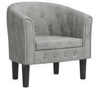 vidaXL Sillón de Terciopelo Gris Claro