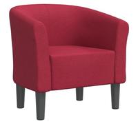 vidaXL Sillón, Silla Decorativa con Respaldo Reposabrazos, Butaca de Relax Descanso TV, Asiento para Salón Oficina Dormitorio, Tela Rojo Tinto