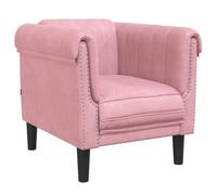 vidaXL Sillón, Silla Tapizada con Respaldo Reposabrazos, Sofá de Descanso Relax Televisión, Asiento para Salón Hogar, Terciopelo Rosa