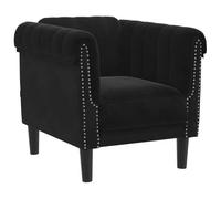 vidaXL Sillón, Silla Tapizada con Respaldo Reposabrazos, Sofá de Descanso Relax Televisión, Asiento para Salón Hogar, Terciopelo Negro