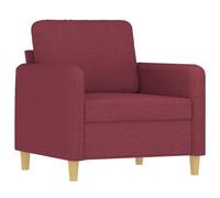 vidaXL Sillón, Sillón con Reposabrazos Respaldo, Sofá Individual de Descanso, Asiento Tapizado para Salón Dormitorio Oficina, Tela Rojo Tinto
