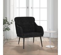 vidaXL Sillón de terciopelo Negro 63x76x80 cm – Relax, Salón y Dormitorio