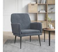 Vidaxl sillón de terciopelo gris oscuro 62x79x79 cm