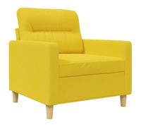 vidaXL Sillón, Sofá con Respaldo Reposabrazos Acolchados, Sillón Tapizado de Descanso Relax Ocio, Asiento para Salón Hogar, Tela Amarillo Claro
