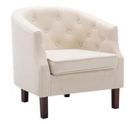 vidaXL Sillón Tapizado de Tela Beige 65x64x65cm Mobiliario Sillones de Hogar