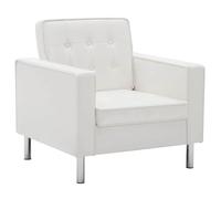 vidaXL Sillón Tapizado Piel Sintética Blanco 75x70x75cm Mobiliario Decoración