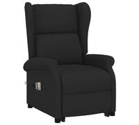vidaXL Sillón TV Masaje con Sistema de Elevación Reclinable Silla Relax Mueble Balanceador Elevador Ergonómico Cómoda Fácil de Limpiar Tela Negro