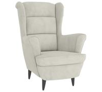 vidaXL Sillón TV Relajante Silla Auxiliar Salón Sala de Estar Oficina Asiento Acolchado Orejero Butaca Muebles Mobiliario Terciopelo Blanco Crema