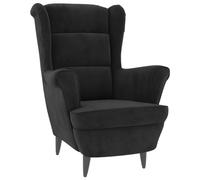 vidaXL Sillón TV Relajante Silla Auxiliar Salón Sala de Estar Oficina Asiento Acolchado Orejero Butaca Muebles Mobiliario Terciopelo Negro