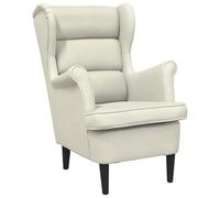 vidaXL Sillón TV Relajante Silla Auxiliar Salón Sala de Estar Oficina Asiento Acolchado Orejero Butaca Muebles Mobiliario Terciopelo Blanco Crema