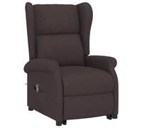 vidaXL Sillón TV Sistema de Elevación Reclinable Silla Levantapersonas Relax Mueble Balanceador Elevador Ergonómico Cómoda Tela Marrón Oscuro