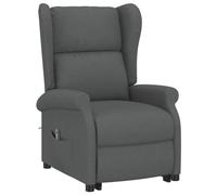 vidaXL Sillón TV Sistema de Elevación Reclinable Silla Levantapersonas Relax Mueble Balanceador Elevador Ergonómico Cómoda Tela Gris Oscuro