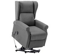 vidaXL Sillón TV Sistema de Elevación Reclinable Silla Levantapersonas Relax Mueble Balanceador Elevador Ergonómico Cómoda Tela Gris Claro
