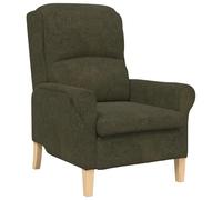 vidaXL Sillón Contemporáneo Verde Militar Tela, Madera Mediano