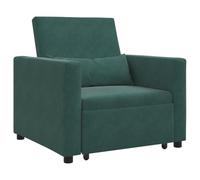 vidaXL Sillón Verde Oscuro con Sofá Cama | Asiento Estiloso de Terciopelo Ideal para Sala de Estar y Espacios Modernos con Muebles Convertible Confortables