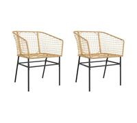 Vidaxl sillones de jardín 2 unidades ratán sintético marrón