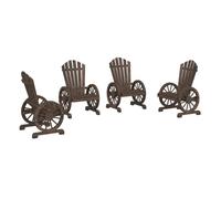 Vidaxl sillones de jardín adirondack 4 uds madera maciza de abeto