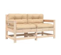 Vidaxl sillones de jardín con cojines 2 uds madera maciza de pino