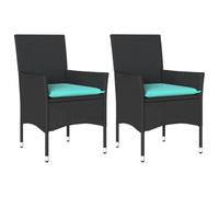 vidaXL Sillones de jardín con Cojines 2 uds ratán sintético Negro