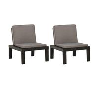 Vidaxl sillones de jardín con cojines 2 unidades plástico gris