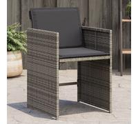 vidaXL Sillones de Jardín con Cojines 4 uds, Asientos con Respaldos Reposabrazos, Sillas de Comedor, Muebles para , Ratán Sintético