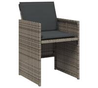 vidaXL Sillones de Jardín con Cojines 4 uds, Asientos con Respaldos, Sillas de Relax, Muebles para Balcón Patio, Ratán Sintético Gris
