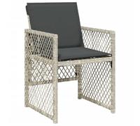 vidaXL Sillones de jardín con Cojines 4 uds ratán sintético Gris Claro
