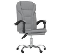 VidaXL Simos Silla de Oficina Reclinable con Altura Ajustable Gris Claro