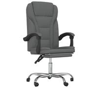 VidaXL Simos Silla de Oficina Reclinable con Altura Ajustable Gris Oscuro