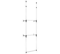 vidaXL Sistema de Armario Telescópico con Barras Estante Almacenamiento Organizador Ropa Perchero Colgante Habitación Dormitorio de Aluminio