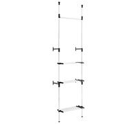 vidaXL Sistema de Armario Telescópico con Barras y Estante Almacenamiento Organizador Ropa Perchero Colgante Dormitorio Habitación Aluminio