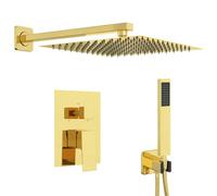 vidaXL Sistema de Ducha Empotrado (Cuadrado) Dorado