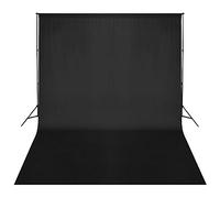 vidaXL Sistema de Fondo de Estudio de Fotografía con Soporte Negro 500x300 cm