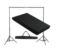 vidaXL Sistema de Fondo para Estudio Fotografía con Soporte Negro 300X300 cm